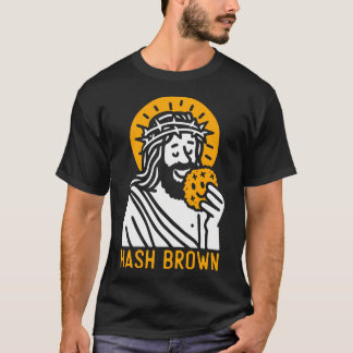 Camiseta Jesús comiendo Hash Browns - Gracioso Religioso Cr