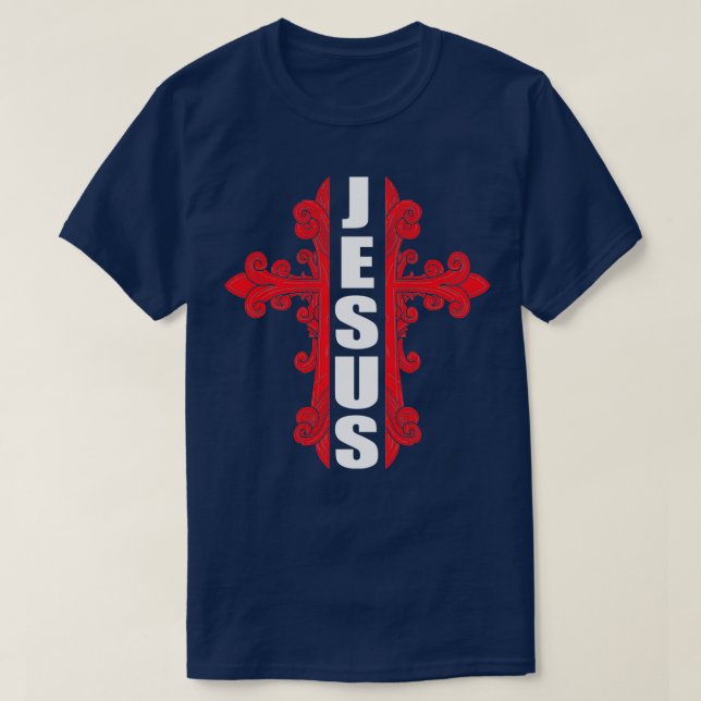 Camiseta Jesús con té cruzado (Diseño del anverso)