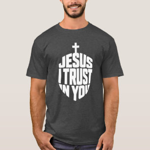 Camiseta Jesús confío en ti cita de oración cruz fe