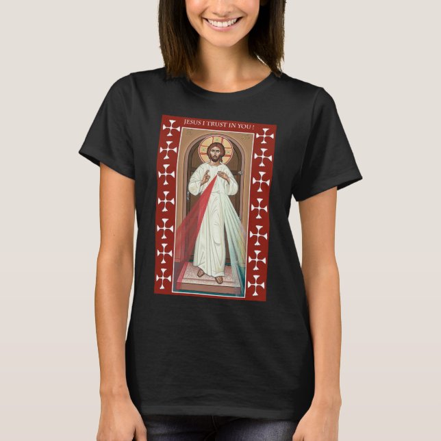 CAMISETA JESÚS CONFÍO EN TI DIVIDIR EL ICONO DE MERCY (Anverso)