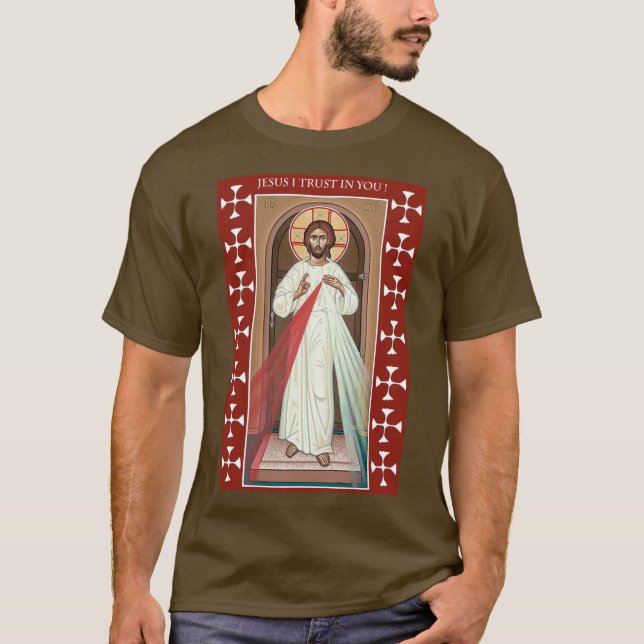 CAMISETA JESÚS CONFÍO EN TI DIVIDIR EL ICONO DE MERCY (Anverso)