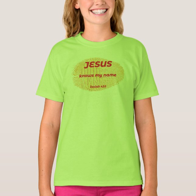 CAMISETA JESUS CONOCE MI NOMBRE (Anverso)
