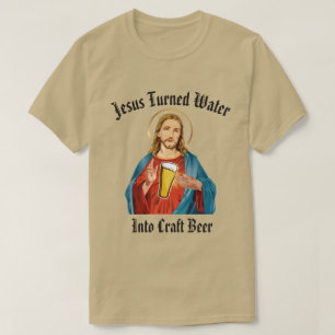 CAMISETA JESÚS CONVIRTIÓ EL AGUA EN UNA CERVEZA DE BALDOSAS