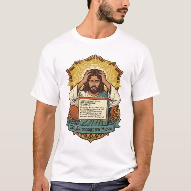 Camiseta Jesús Correo Electrónico Error Auto Corrección Des (Anverso)