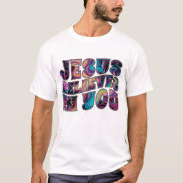 Camiseta Jesús Cree En Tu Trippy Lettering