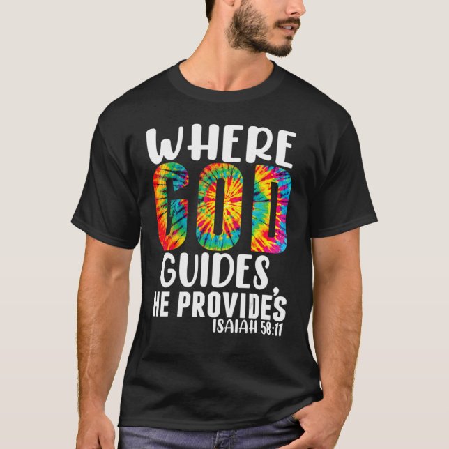 Camiseta Jesús Cristiano Donde Dios Guia A Su Creencia (Anverso)