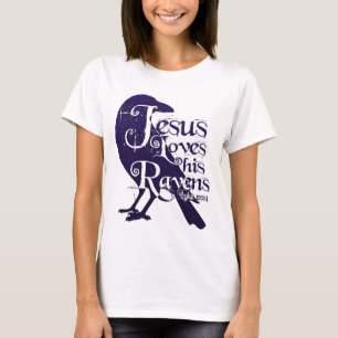 Camiseta Jesús cristiano gótico ama a sus cuervos Lucas 12: