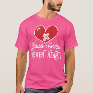 Camiseta Jesús cristiano inspirador cura los corazones roto
