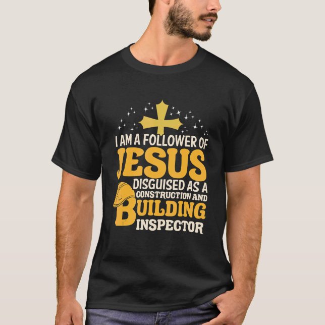 Camiseta Jesús Cristiano sigue la construcción y construcci (Anverso)