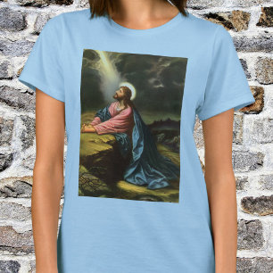 Camiseta Jesús Cristo vintage rezando, Huerto de Getsemaní