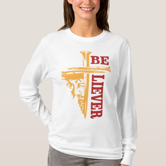 Camiseta Jesus Cross Nail Design – Powerful Christian (Anverso)