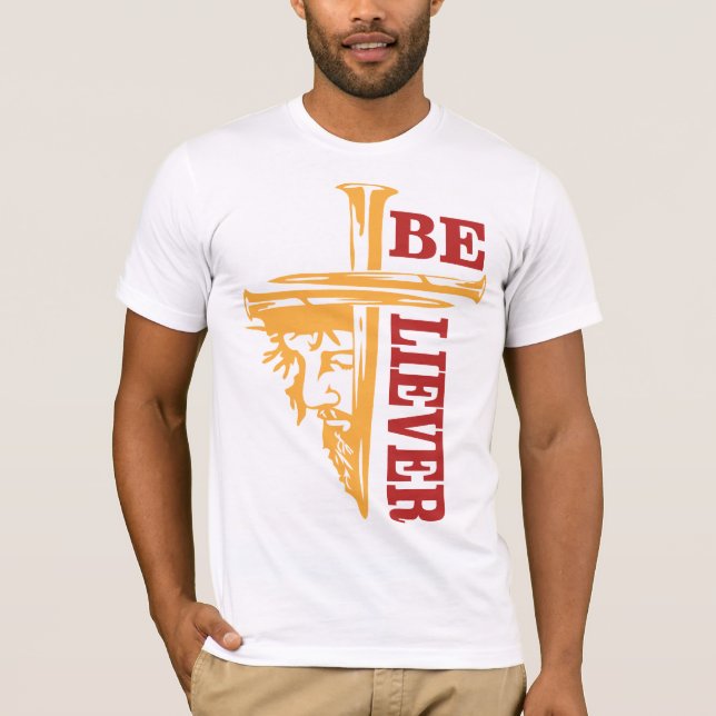 Camiseta Jesus Cross Nail Design – Powerful Christian (Anverso)