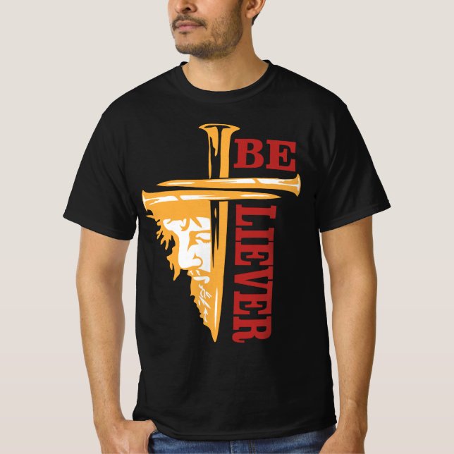 Camiseta Jesus Cross Nail Design – Powerful Christian (Anverso)
