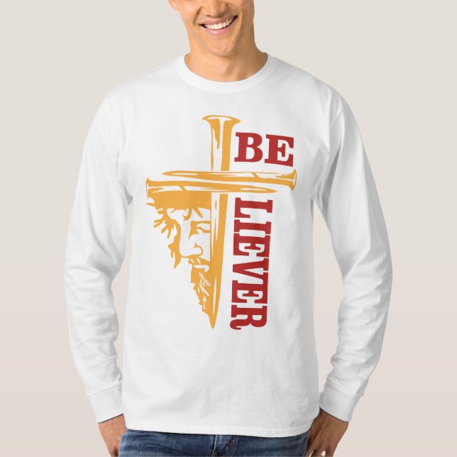 Camiseta Jesus Cross Nail Design – Powerful Christian (Anverso)