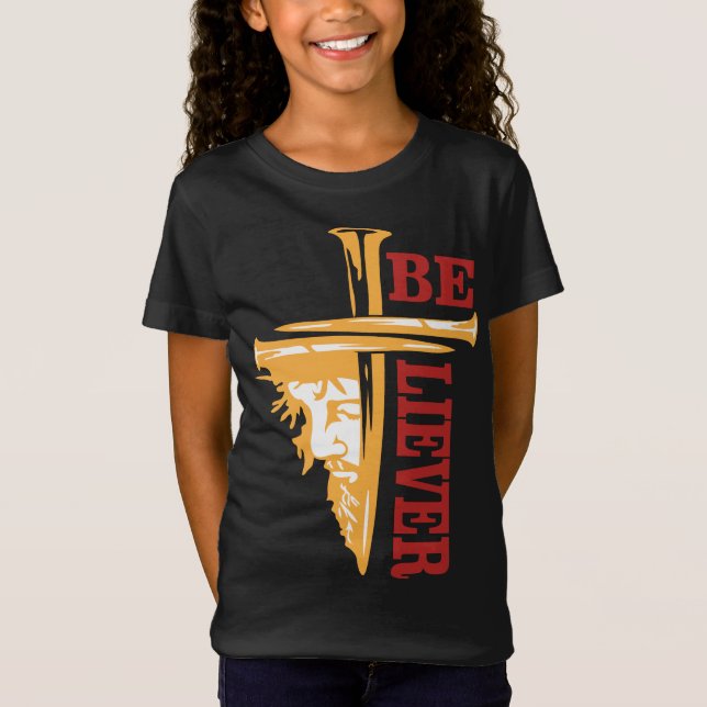 Camiseta Jesus Cross Nail Design – Powerful Christian (Anverso)