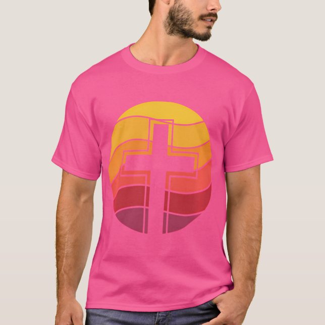 Camiseta Jesús Cross Retro Style Vintage (Anverso)