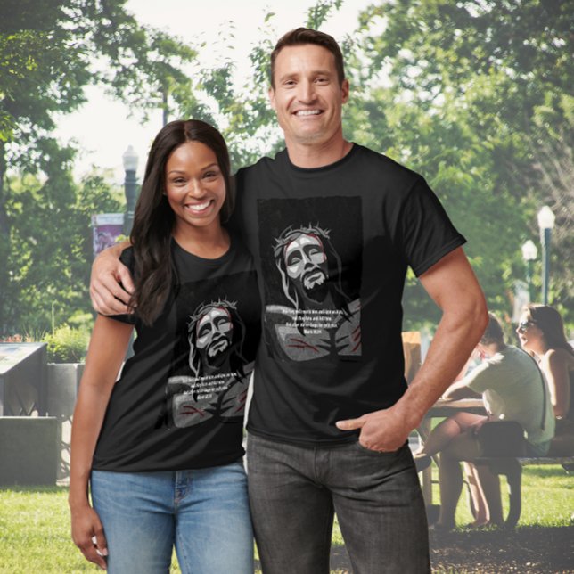 Camiseta Jesus Crucifixion Art Noir | Biblia Verse Negro (Subido por el creador)