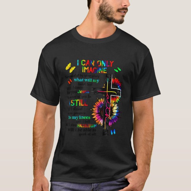 Camiseta Jesús cruza mariposa puedo imaginar a Christian Re (Anverso)