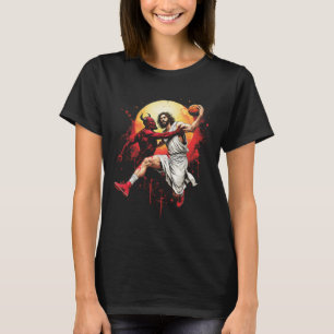 Camiseta Jesús Cruzando Al Diablo Boceto Amante Cristiano