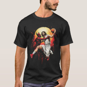 Camiseta Jesús Cruzando Al Diablo Boceto Amante Cristiano