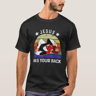 Camiseta Jesús de Jiu Jitsu Brasileño Jesús Tiene Tu Espald