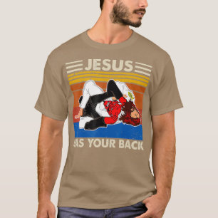 Camiseta Jesús de Jiu Jitsu tiene tu espalda MMA brasileñ