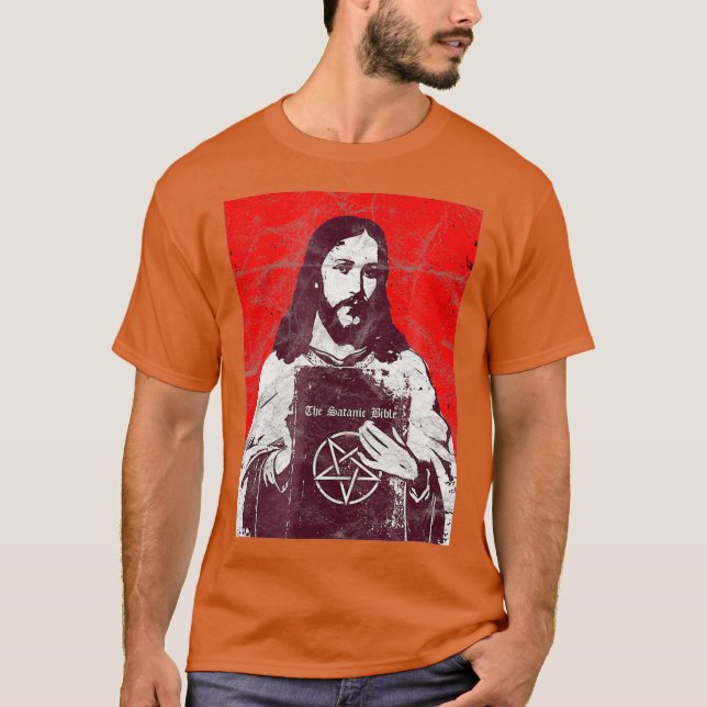 Camiseta Jesús de la Biblia Satánica - Muerte atea Metaliza (Anverso)
