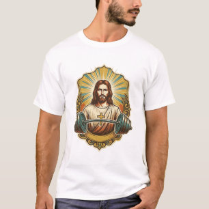 Camiseta Jesús Determinado Pesa Pesada De Hierro Powerlifti