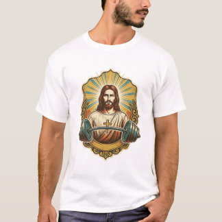Camiseta Jesús Determinado Pesa Pesada De Hierro Powerlifti