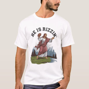 Camiseta Jesús Divertido Él Está Rizzin Jugando Ropa De Fút