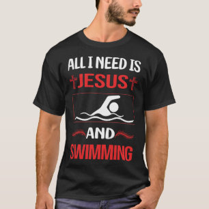 Camiseta Jesús divertido nadando nadar nadador