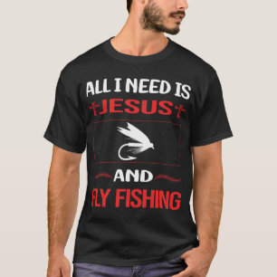 Camiseta Jesús divertido pesca con mosca