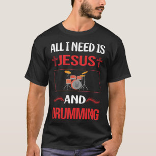 Camiseta Jesús divertido tocando la batería Baterista Tambo