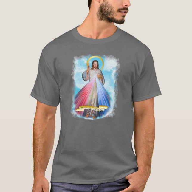 Camiseta Jesús Divina Misericordia Cielo Azul (Anverso)