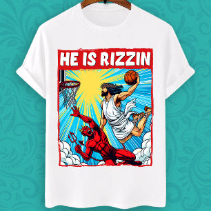 Camiseta Jesús Dunking en Satanás es un meme de rizzin