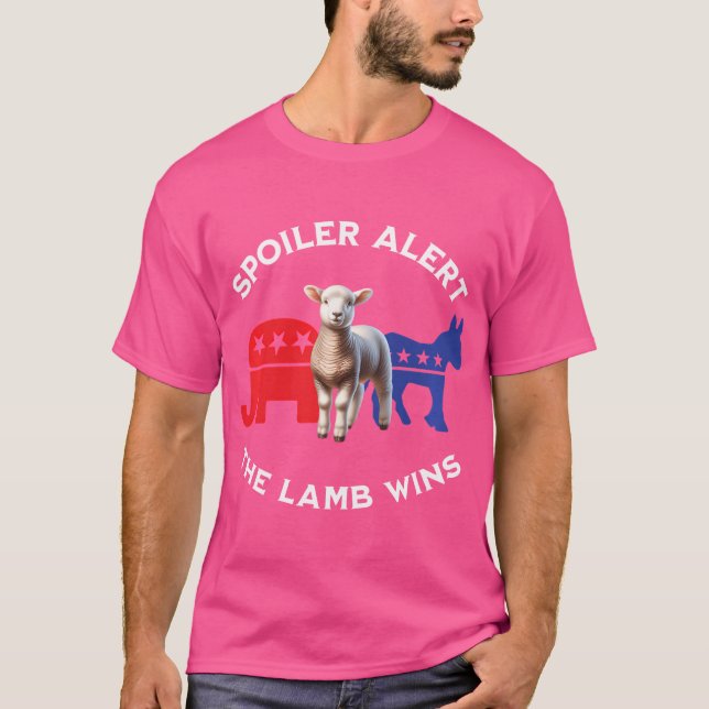 Camiseta Jesús el cordero gana el presidente cristiano amer (Anverso)