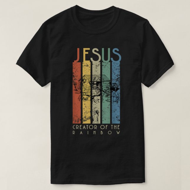 Camiseta JESÚS El creador de la Noé arcoiris y el Arca (Diseño del anverso)