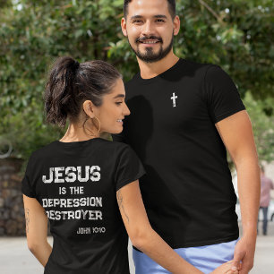 Camiseta Jesús el Destructor de la Depresión Cruz Biblia Gr