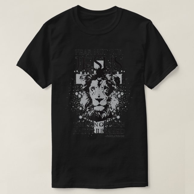 Camiseta Jesús, el León de Judá ha triunfado el Fa cristian (Diseño del anverso)