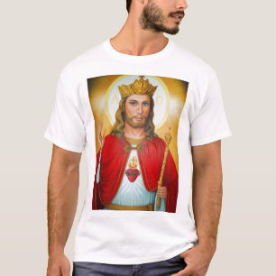 Camiseta Jesús el Rey Bendiciendo el Sagrado Corazón de Jes