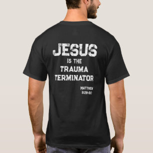 Camiseta Jesús el Terminator del Trauma Cruz Biblia Grunge