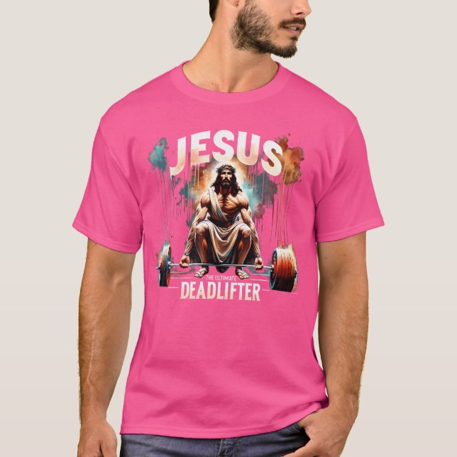 Camiseta Jesús El Último Levantador Retro Cristiano Jesu (Anverso)