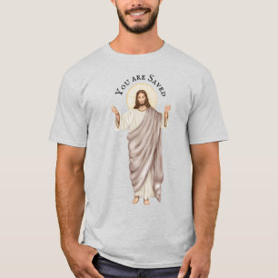 Camiseta Jesús en Gloria se acerca con los brazos abiertos 