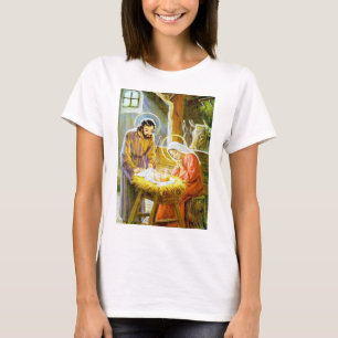 Camiseta Jesús en la natividad del navidad del pesebre