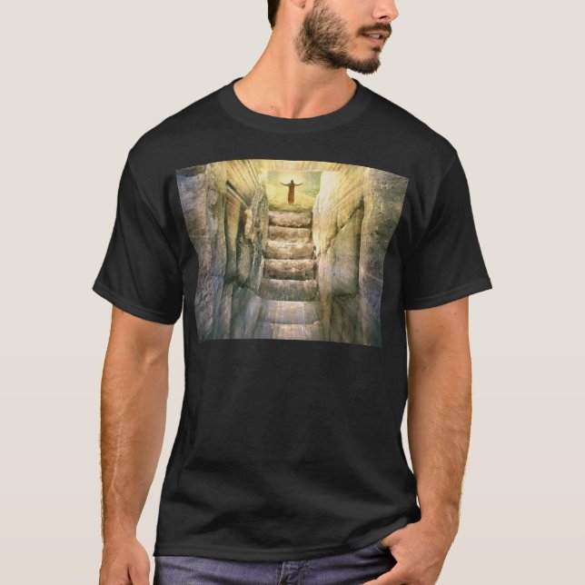 Camiseta Jesús en la resurrección vacía de Pascua de la (Anverso)