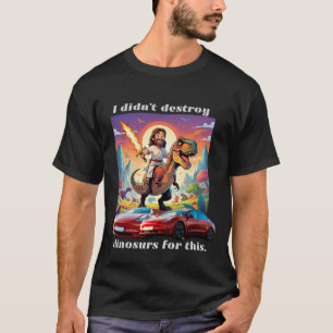 Camiseta Jesús en Trex vs auto eléctrico