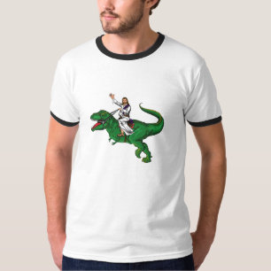 Camiseta Jesús en un dinosaurio