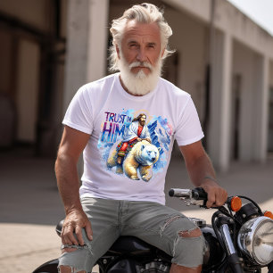 Camiseta Jesús en un oso polar en las montañas