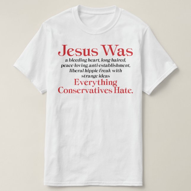 Camiseta Jesús Era un Liberal con Corazón Sangrante - Anti  (Diseño del anverso)