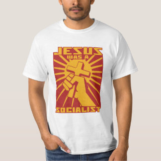 Camiseta Jesús era un retro socialista rojo y amarillo